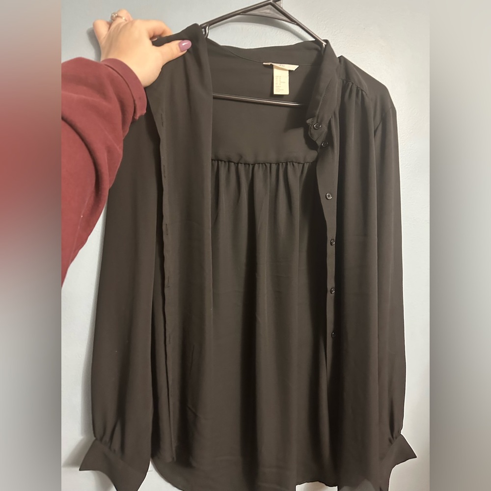 Black button down blouse